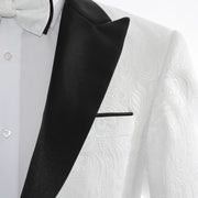 Men's Black And White Tuxedo With Peak Lapel