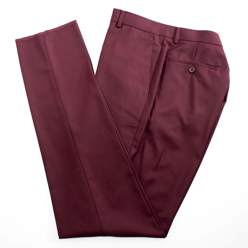 Men's Burgundy And White Tuxedo With Peak Lapel