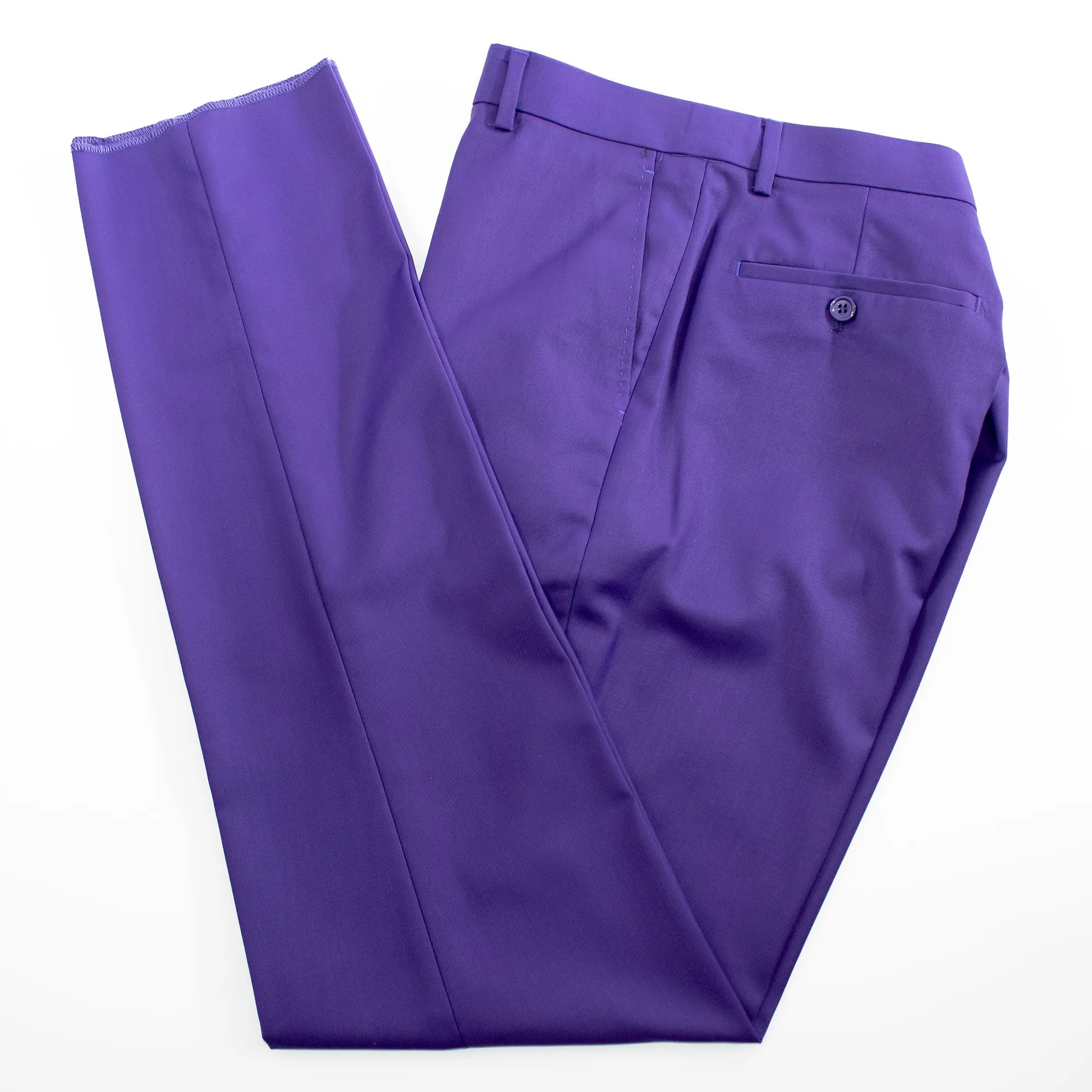 purple dress pants mens White Floral 3-Piece Tailored-Fit Tuxedo With Purple Peak Lapel 52L/46W / White/Purple