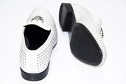 Men's White Studded Dress Loafer