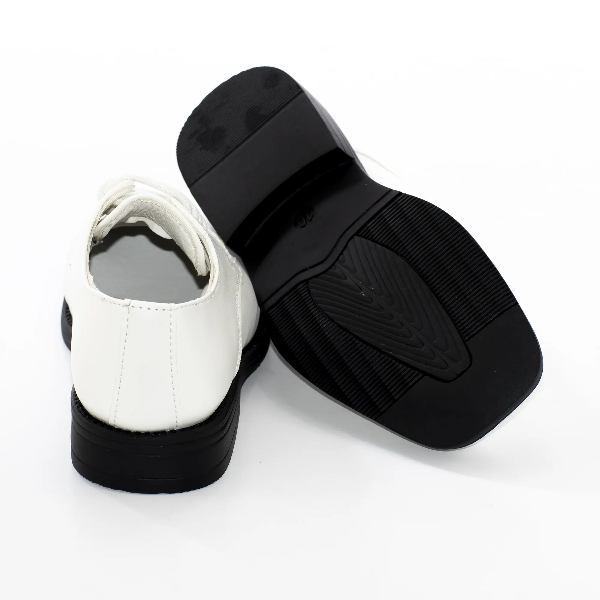 White Cap-toe Derby for Kids