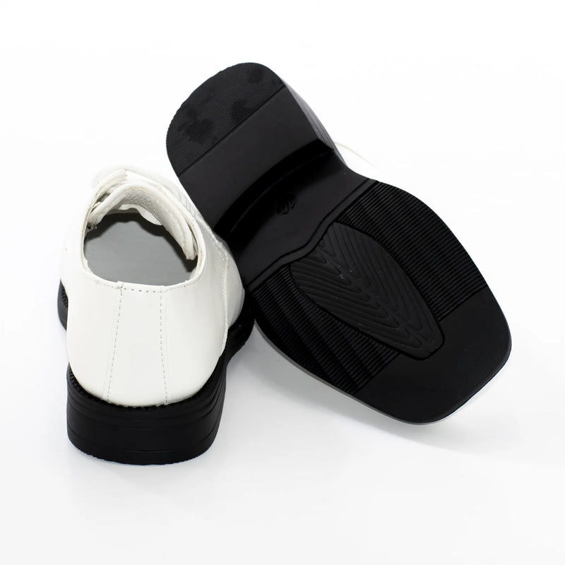 White Cap-toe Derby for Kids