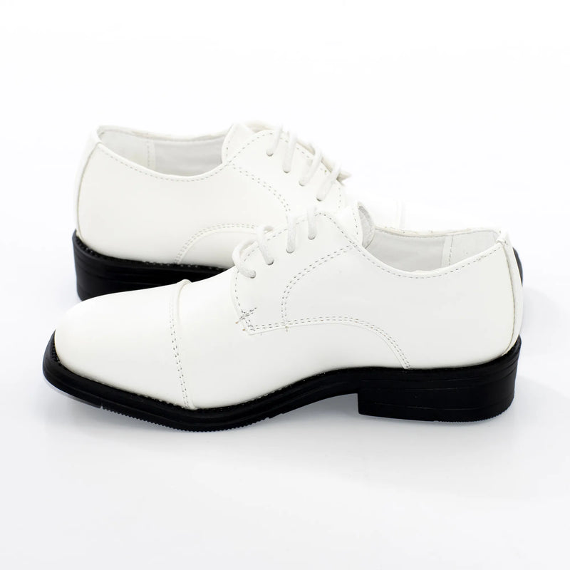 White Cap-toe Derby for Kids