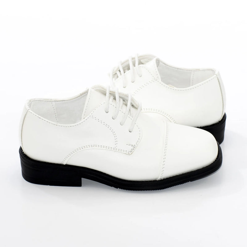 White Cap-toe Derby for Kids