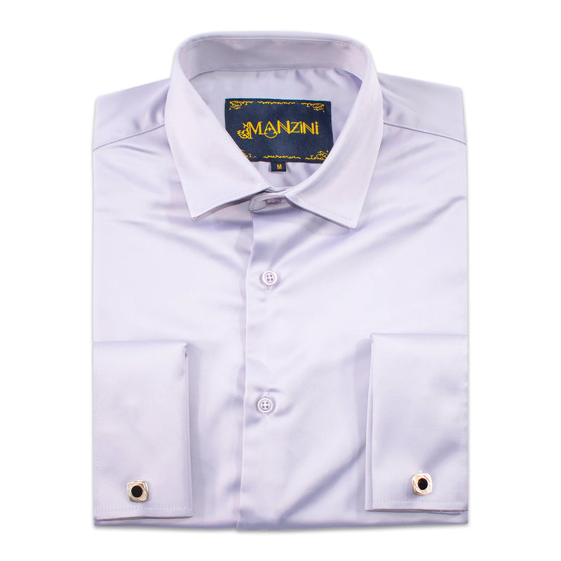 Lavender Satin Tailored-Fit Dress Shirt