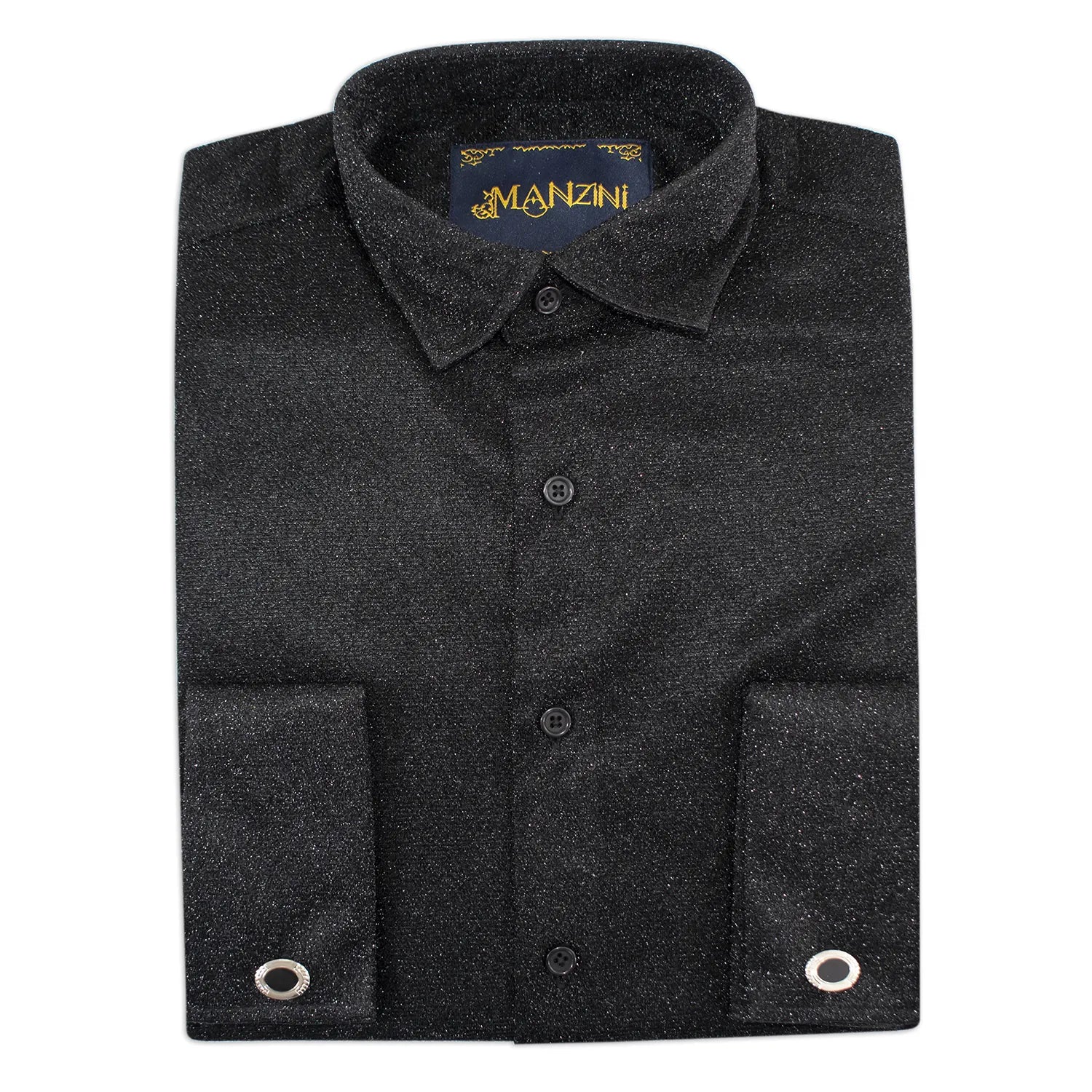 Black Sparkle Dress Shirt with Cufflinks Black Sparkle Dress Shirt with Cufflinks