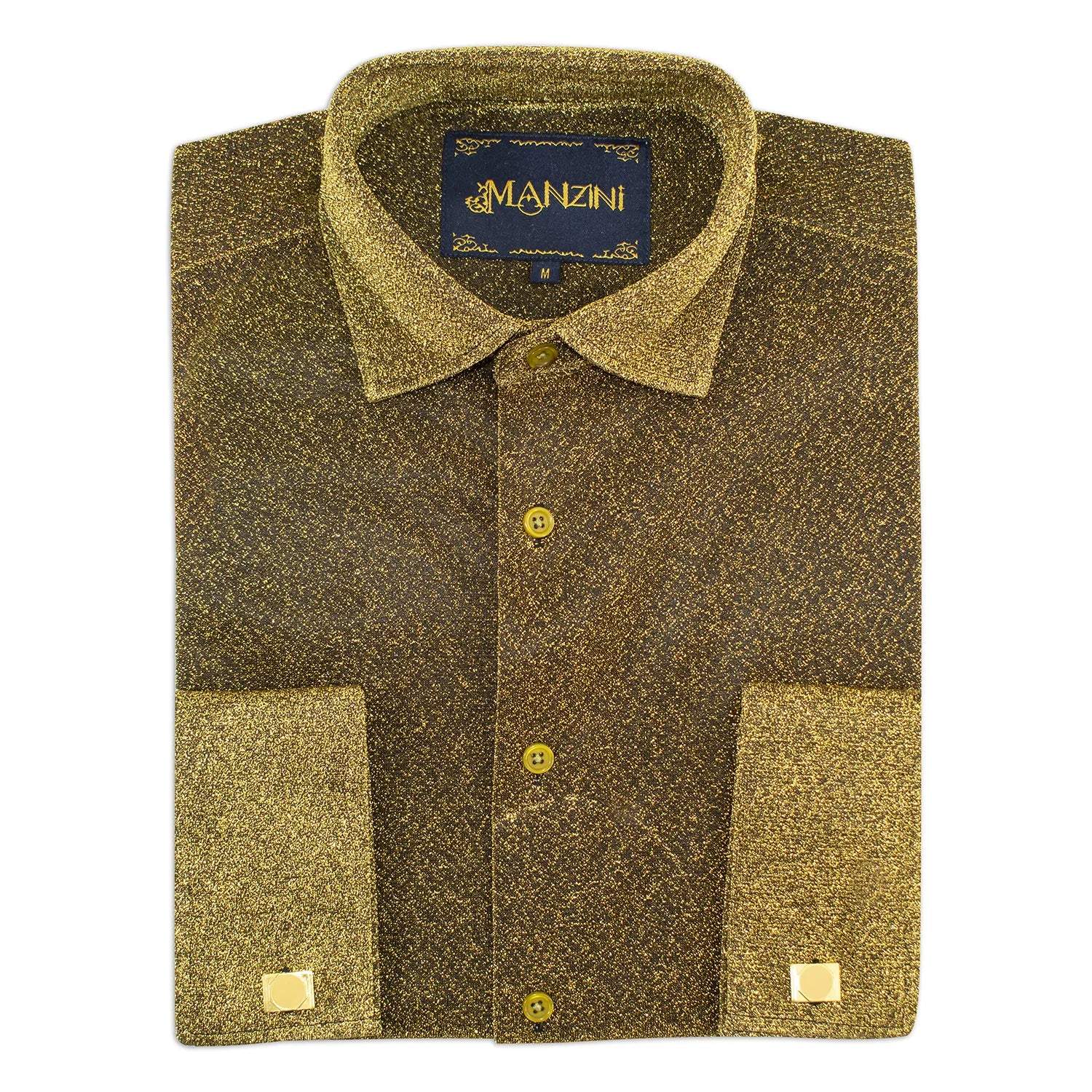 Gold Sparkle Dress Shirt with Cufflinks