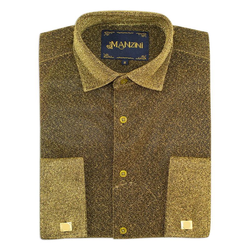 Gold Sparkle Dress Shirt with Cufflinks