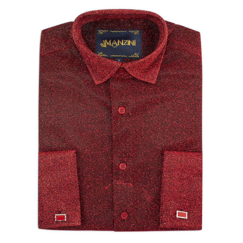 Red Sparkle Dress Shirt with Cufflinks
