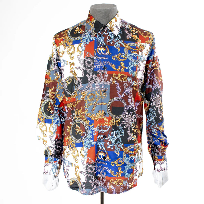 Men's Multicolor Rhinestone Dress Shirt