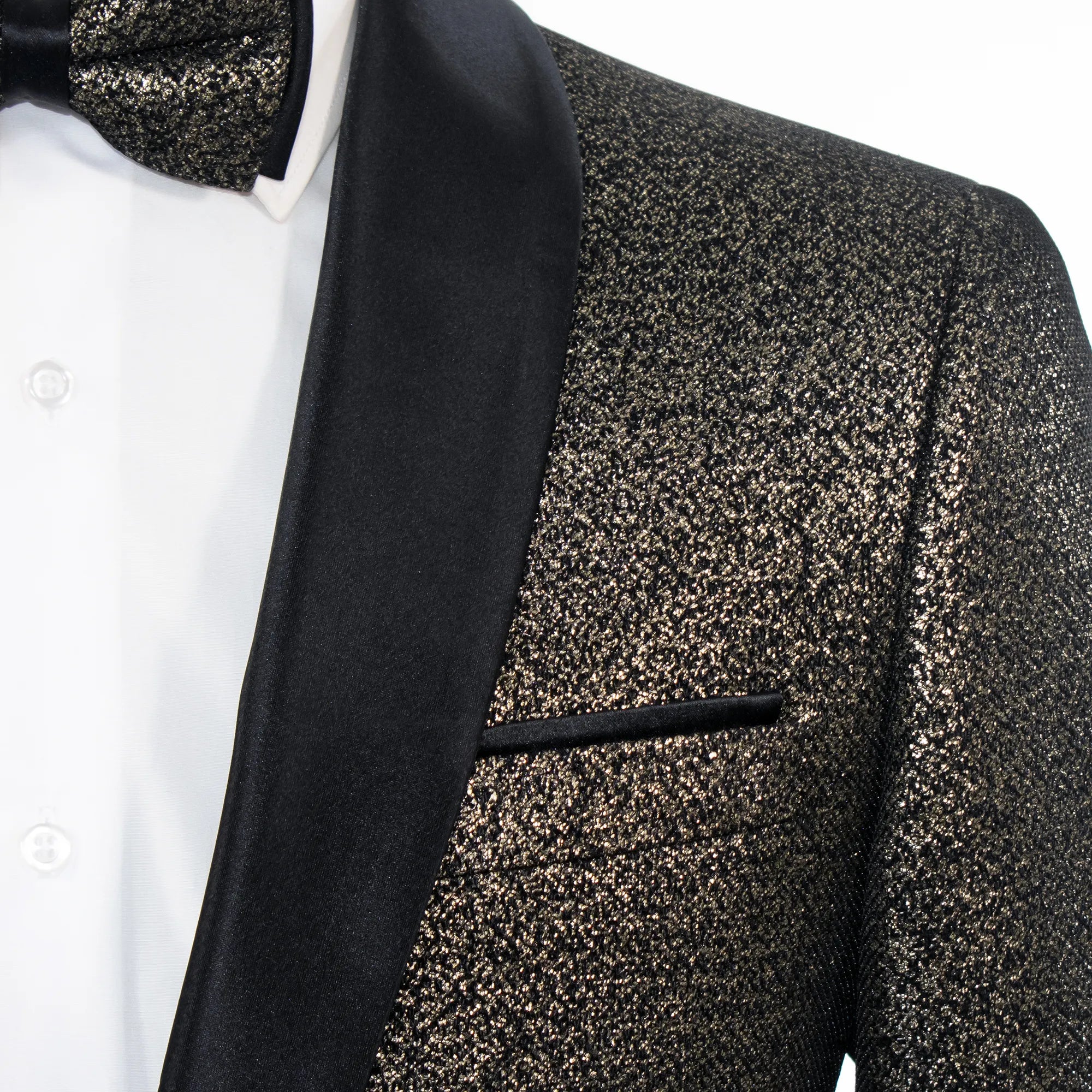 Black Glittering Slim-Fit Jacket