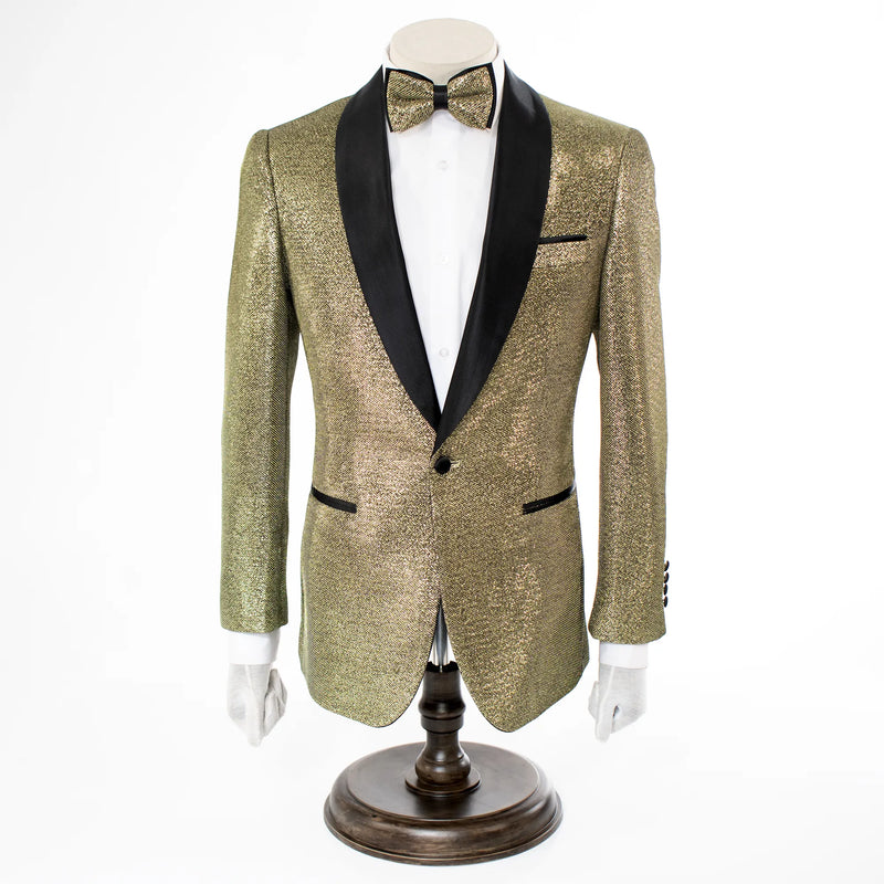 Gold Glittering Slim-Fit Jacket