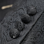 Men's Black And Gold Floral Slim-Fit Tuxedo With Gold Trim