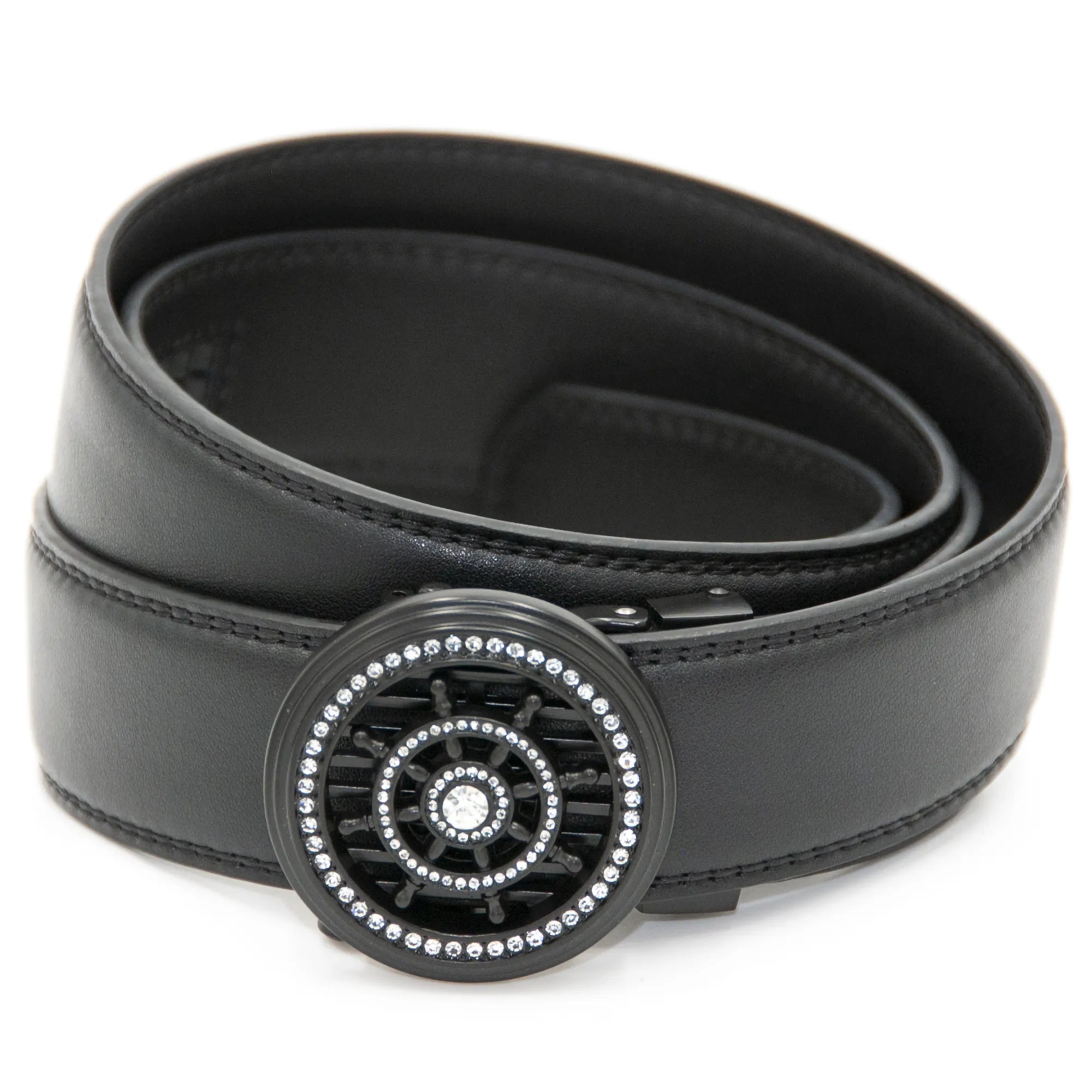 Black Ship Wheel Spinner Belt Buckle