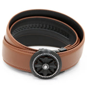 Men's Black Diamond Propeller Spinning Belt Buckle