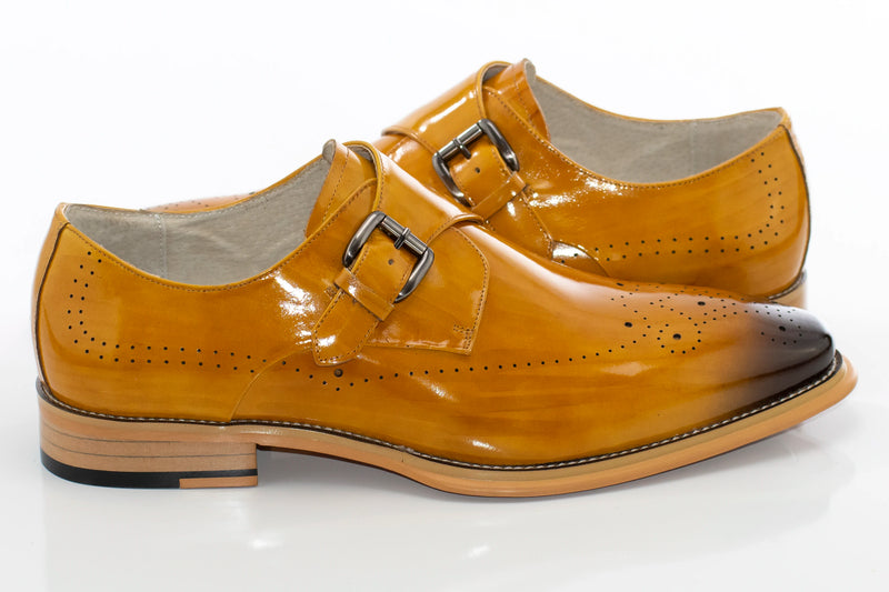 Men's Scotch Brown Single-Strap Monk Strap Dress Shoe With Medallion Toe