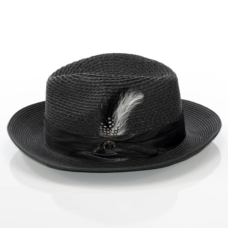 Men's Black Feather Plumed Fedora