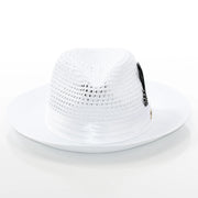 Men's White Feather Plumed Fedora