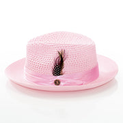 Men's Pink Feather Plumed Fedora