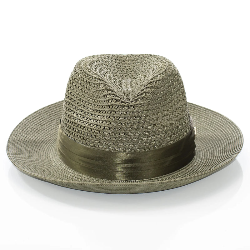 Men's Olive Green Feather Plumed Fedora