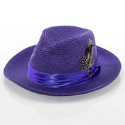 Men's Purple Feather Plumed Fedora