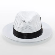 Men's White Feather Plumed Fedora