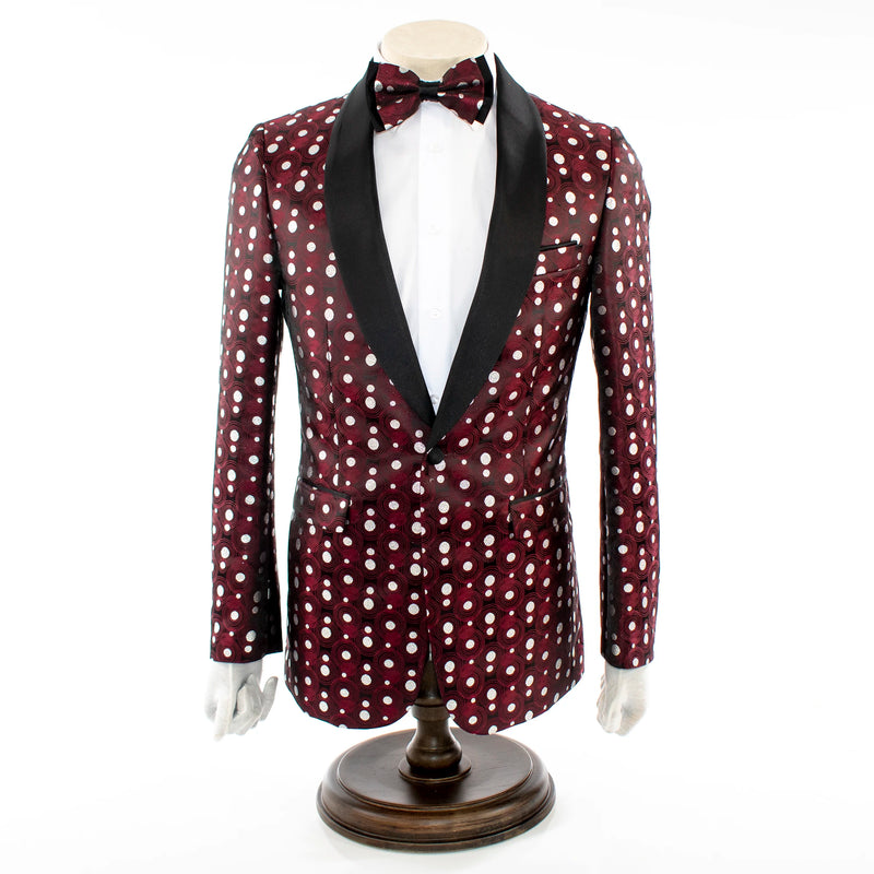 Black Spiral Designer 3-Piece Tailored-Fit Tuxedo