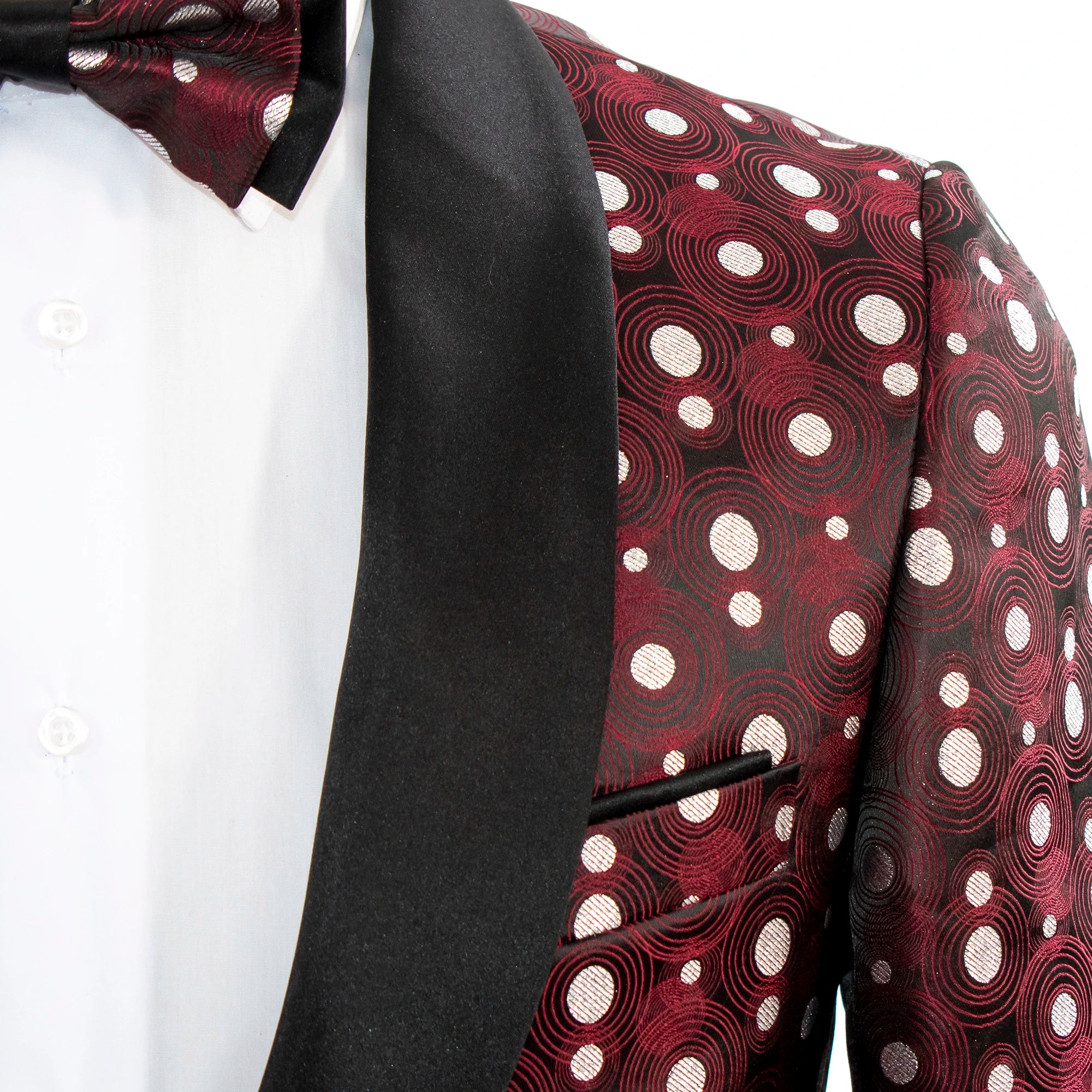 Black Spiral Designer 3-Piece Tailored-Fit Tuxedo