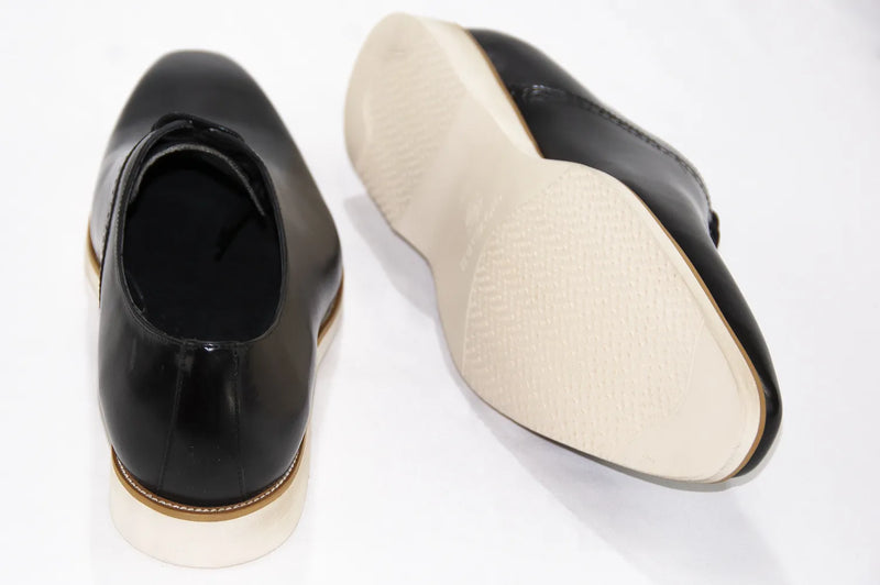 Black Leather Oxford Lace-Up