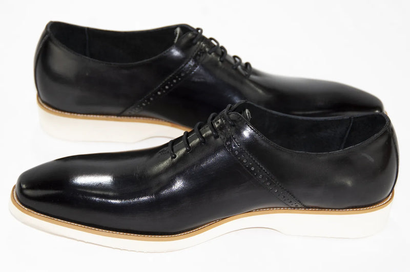 Black Leather Oxford Lace-Up
