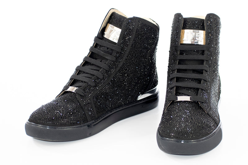 Black Rhinestone Fashion High-Tops
