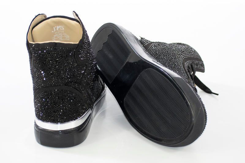 Black Rhinestone Fashion High-Tops