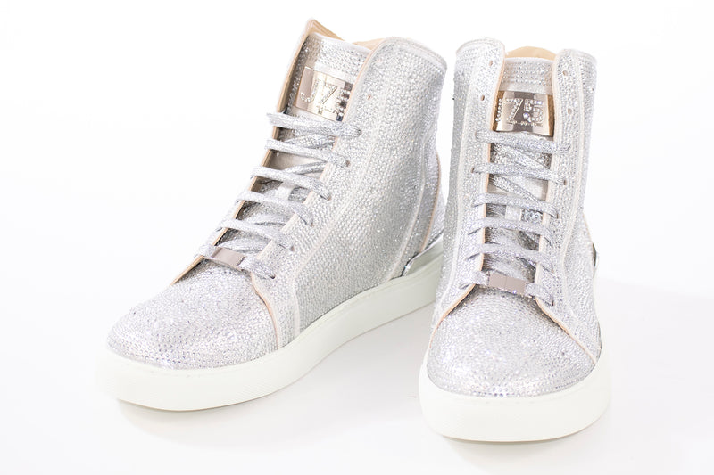 Silver Rhinestone Fashion High-Tops