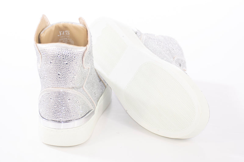 Silver Rhinestone Fashion High-Tops