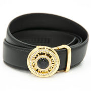 Men's Black And Gold Onyx Spinning Belt Buckle