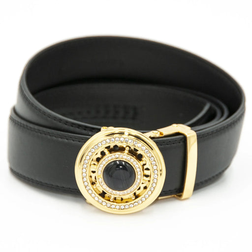 Men's Black And Gold Onyx Spinning Belt Buckle