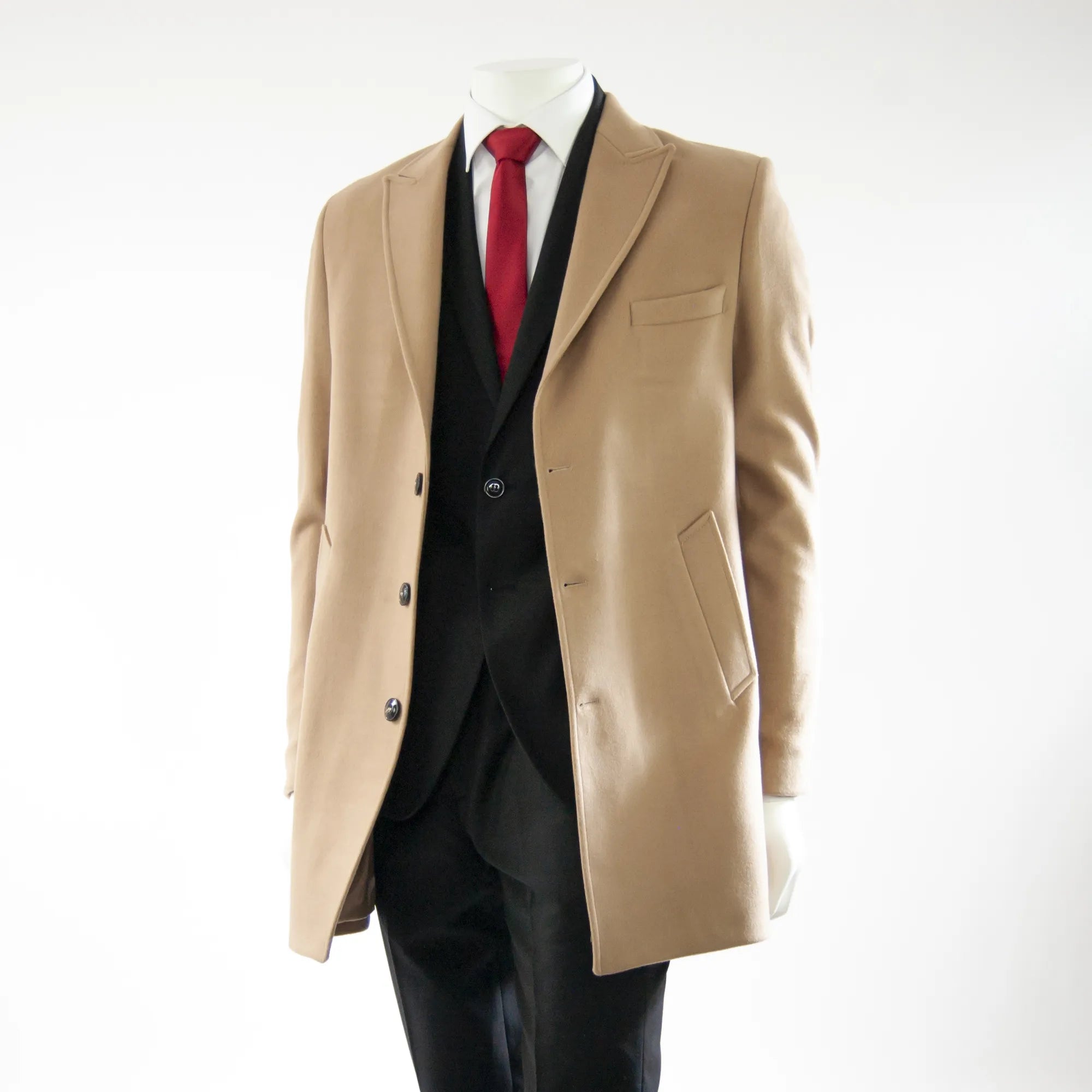 Camel Wool-Feel Slim-Fit Overcoat