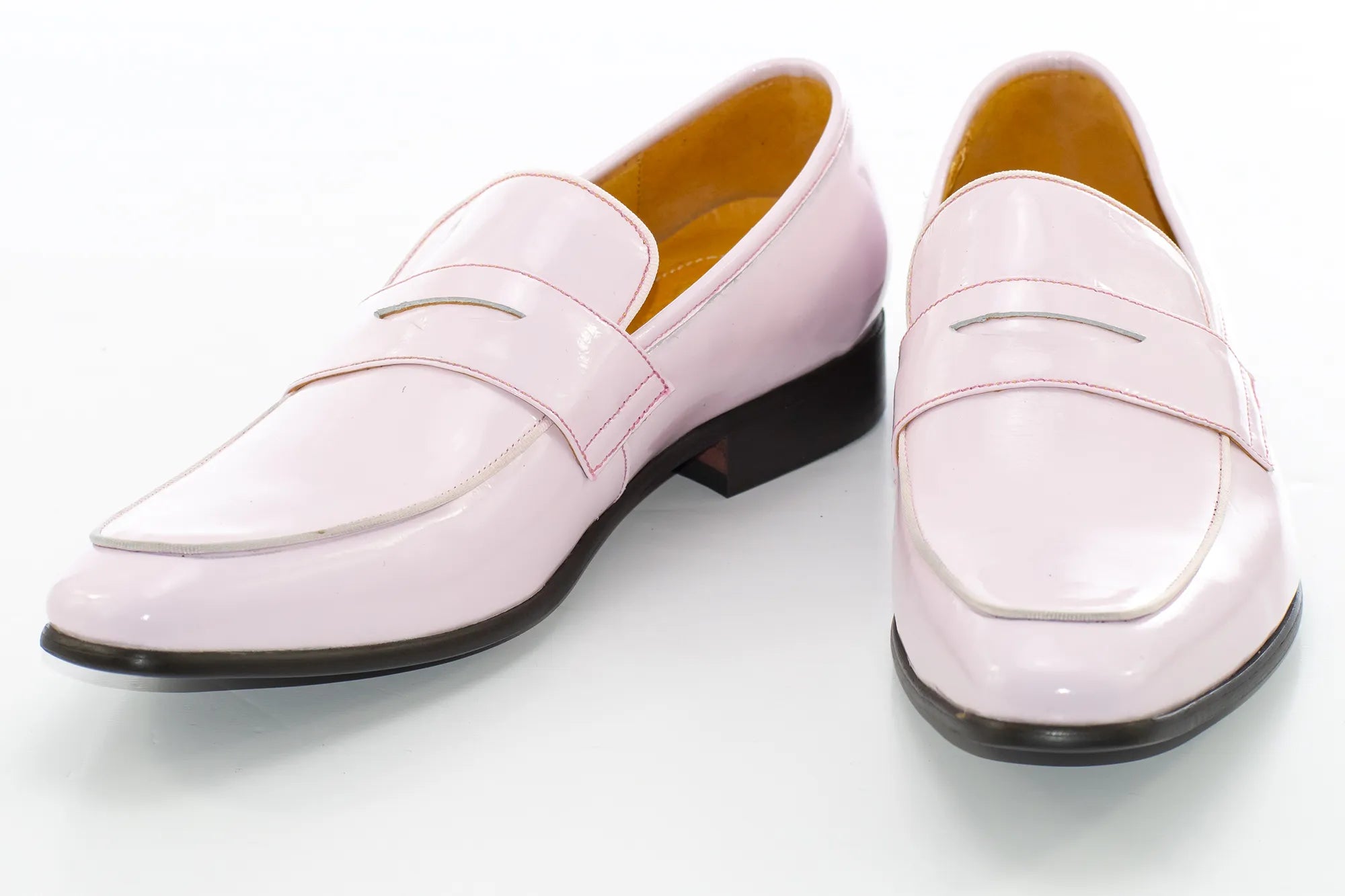 Men's Pink And Black Penny Loafer Dress Shoe