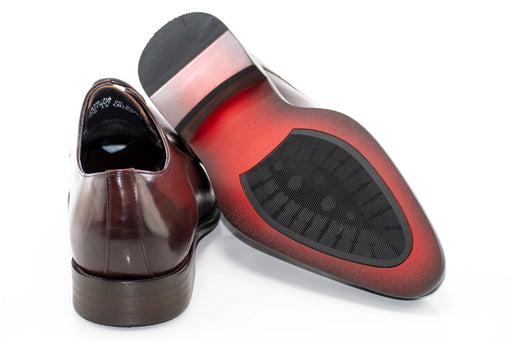 Men's Chestnut Brown Derby-Lace Dress Shoe With Medallion Toe