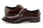 Men's Chestnut Brown Derby-Lace Dress Shoe With Medallion Toe
