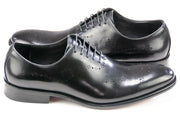 Men's Black Vintage Oxford-Lace Dress Shoe With Medallion Toe