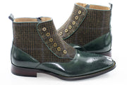 Men's Forest Green Tweed Spat Boot