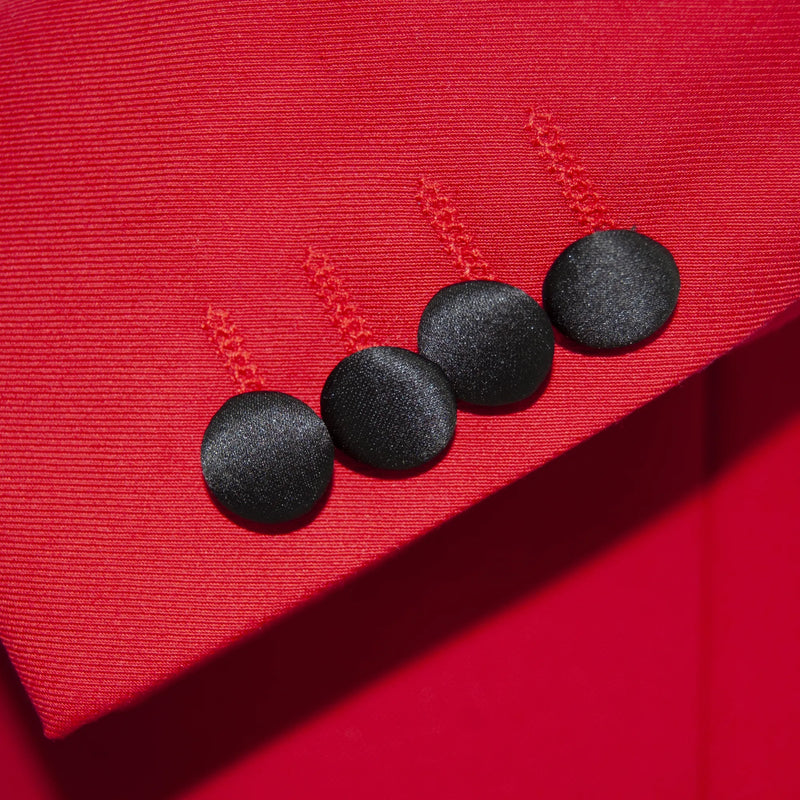Men's Red And Black Satin 2-Piece Tuxedo