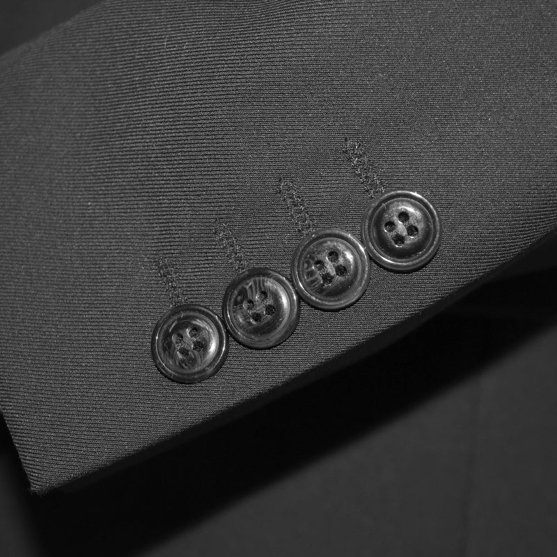 Men's Classic Black 2-Piece Big & Tall Suit - Button Cuffs