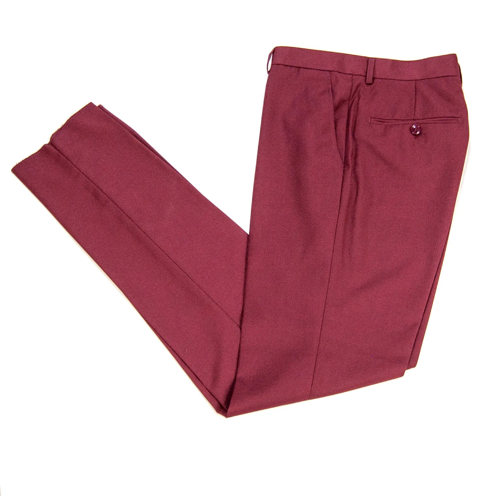 Men's Classic Burgundy 2-Piece Modern-Fit Suit - Pants