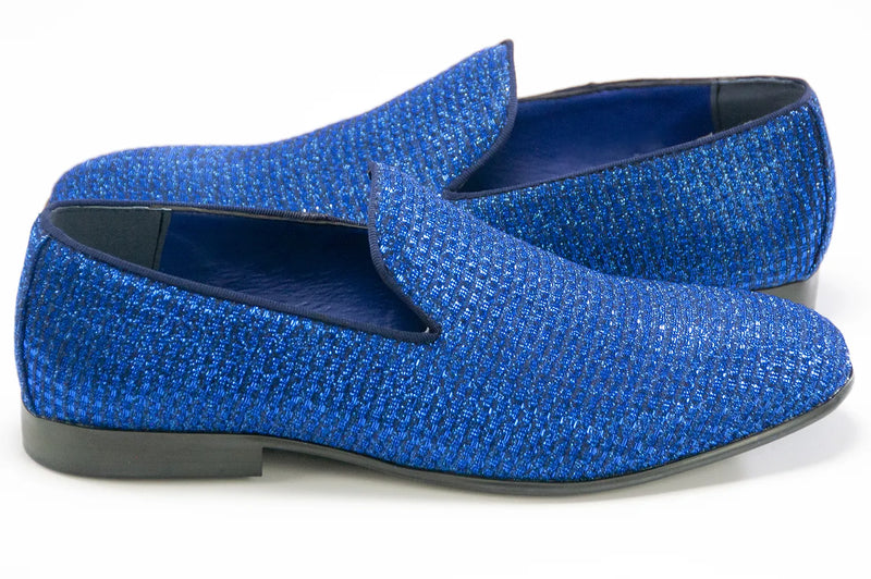 Royal Blue Glitter Smoking Loafer