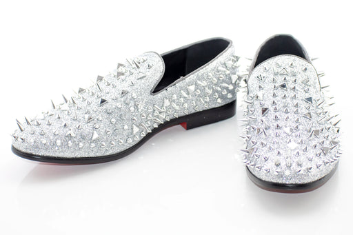 Men's Silver Spiked Dress Loafer