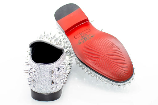 Men's Silver Spiked Dress Loafer