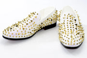 Men's White Spiked Loafer - Vamp, Toe, Outsole