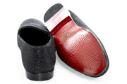 Men's Black Glitter Sparkling Dress Loafer With Red Sole